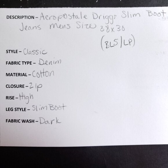 Aeropostale Driggs Slim Boot Denim Jeans Men's Size 38x30 - Picture 7 of 7